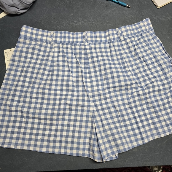 Nordstrom White and Blue Gingham Plaid 2XL shorts - Picture 4 of 5